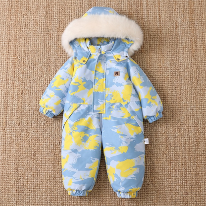 Lilo Lightweight Hooded Snowsuit - Light Blue Camo