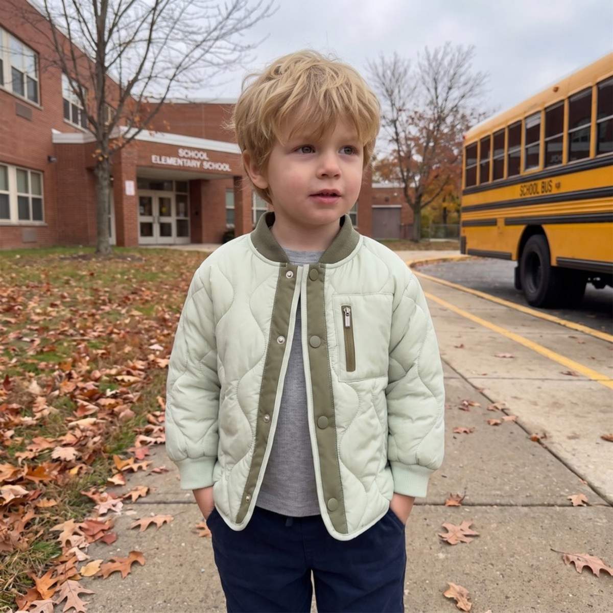 Lilo Patchwork Padded School Jacket - Mint