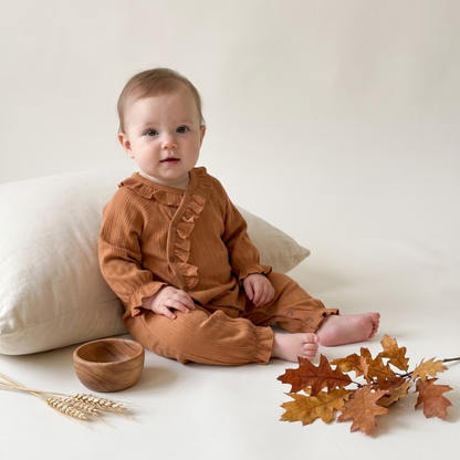 Lilo Seamless Cotton Romper - Warm Tea