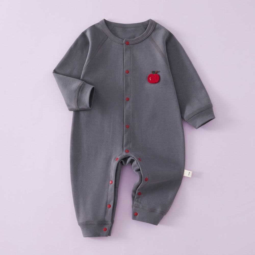 Lilo Pure Cotton Baby Romper - Dark Grey