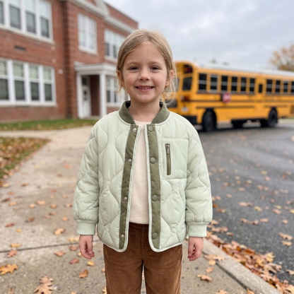 Lilo Patchwork Padded School Jacket - Mint