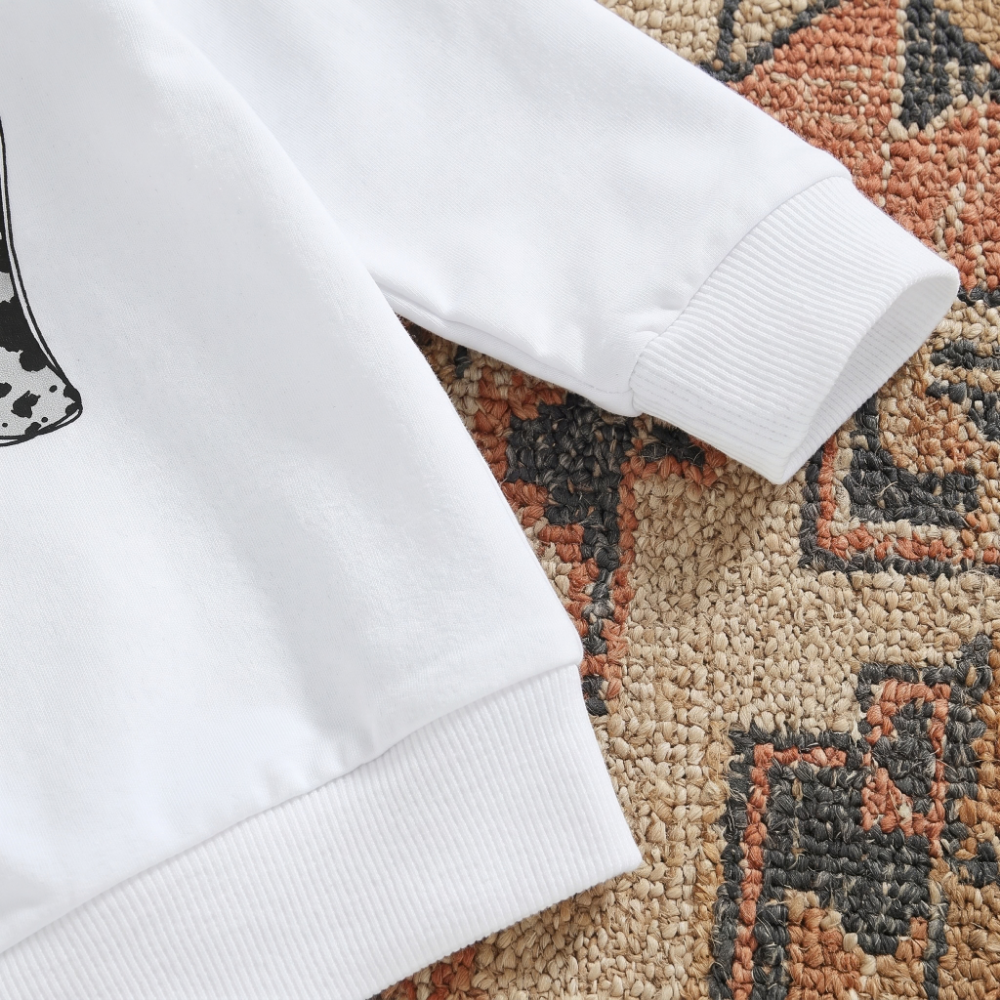 Lilo Letter Sleeve Sweatshirt Set - Blue Grey