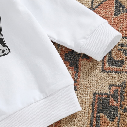 Lilo Letter Sleeve Sweatshirt Set - Blue Grey