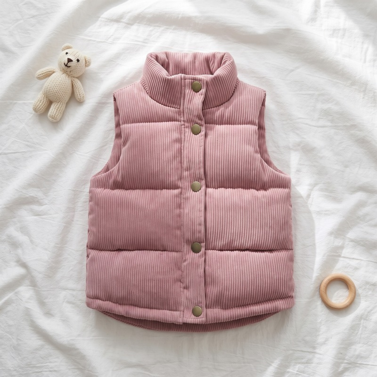Lilo Corduroy Padded Vest - Pink