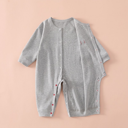 Lilo Pure Cotton Baby Romper - Light Grey