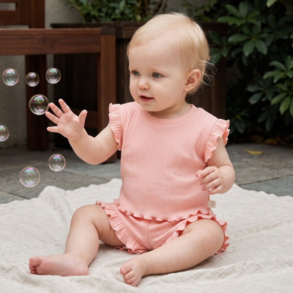 Lilo Ruffle Tank Set - Light Pink