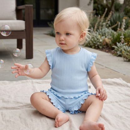 Lilo Ruffle Tank Set - Light Blue