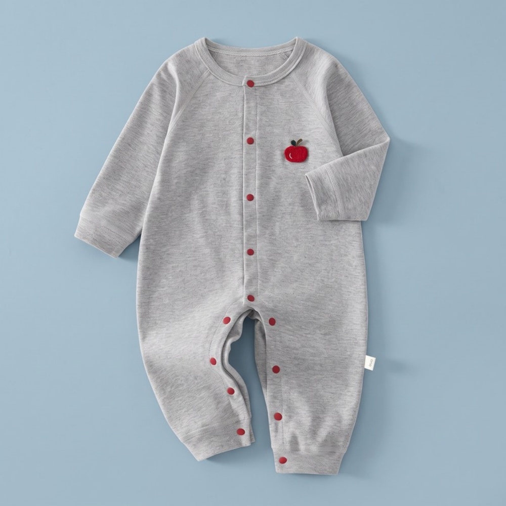 Lilo Pure Cotton Baby Romper - Light Grey