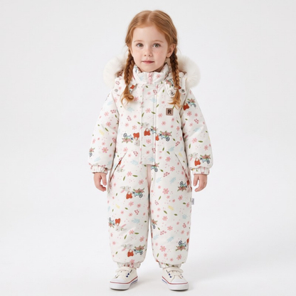 Lilo Lightweight Hooded Snowsuit - White Bunny