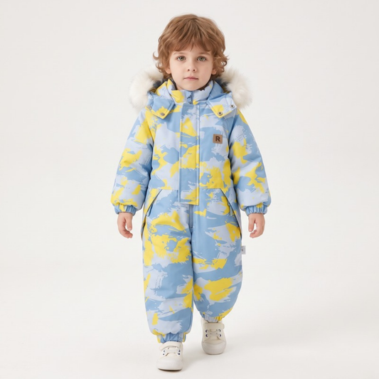 Lilo Lightweight Hooded Snowsuit - Light Blue Camo