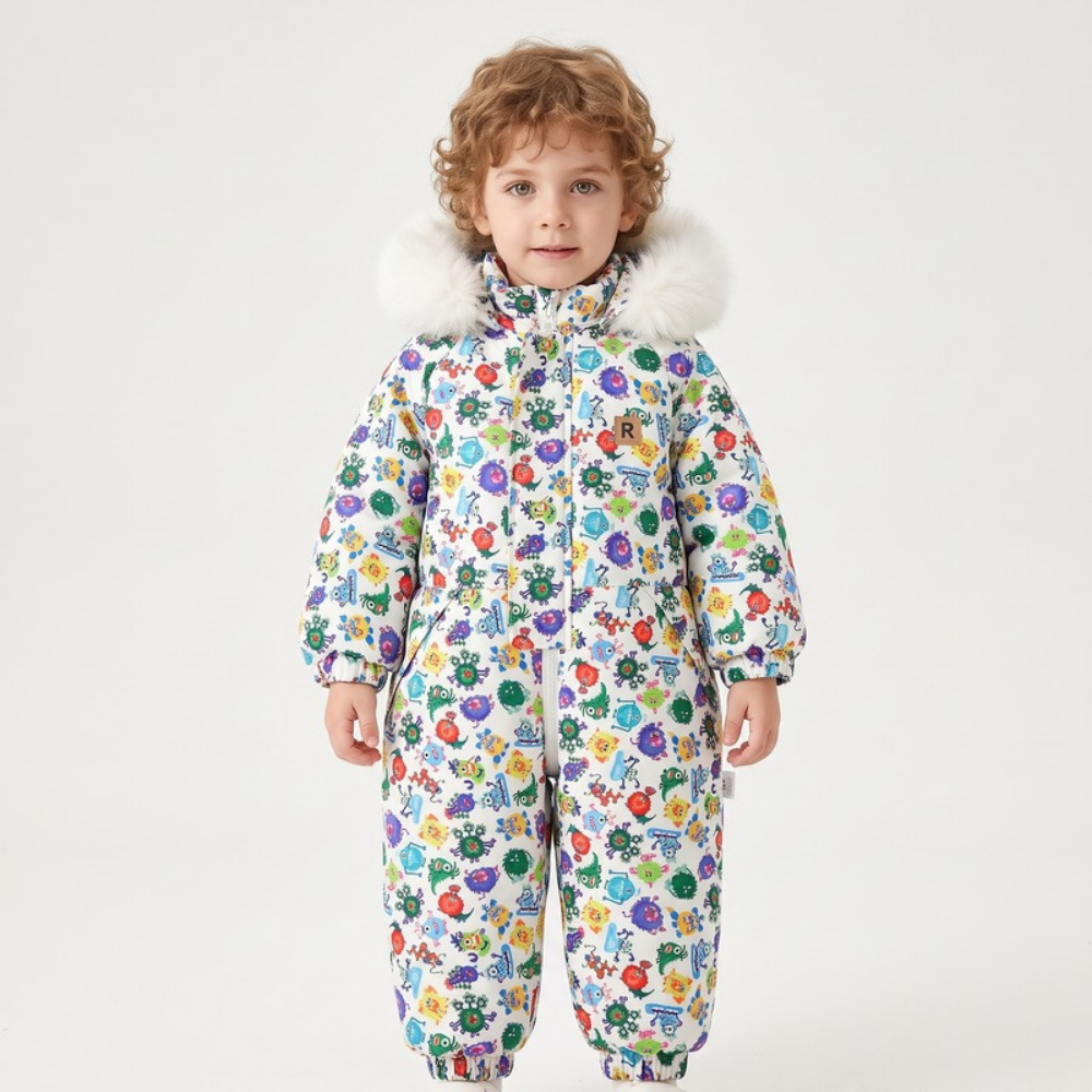 Lilo Lightweight Hooded Snowsuit - White Monster