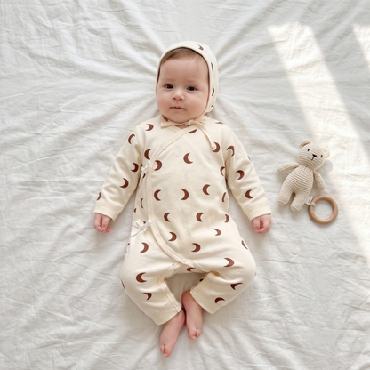Lilo Nordic Print Cotton Sleepsuit - Cream