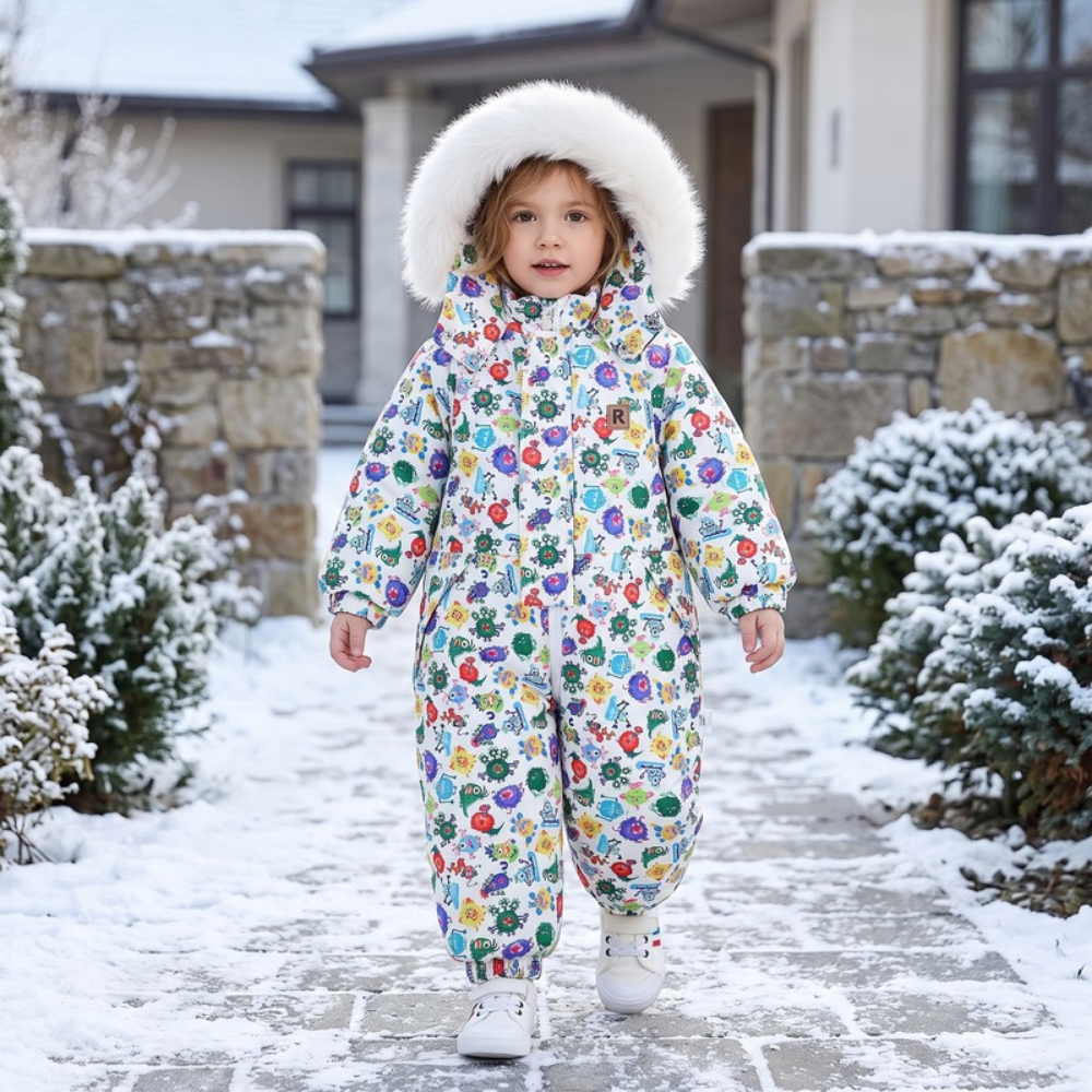 Lilo Lightweight Hooded Snowsuit - White Monster