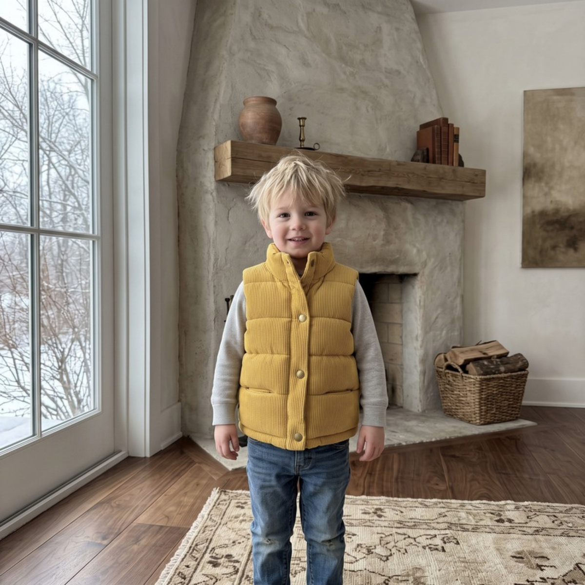 Lilo Corduroy Padded Vest - Mustard
