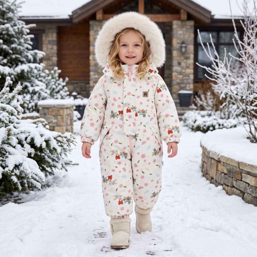 Lilo Lightweight Hooded Snowsuit - White Bunny