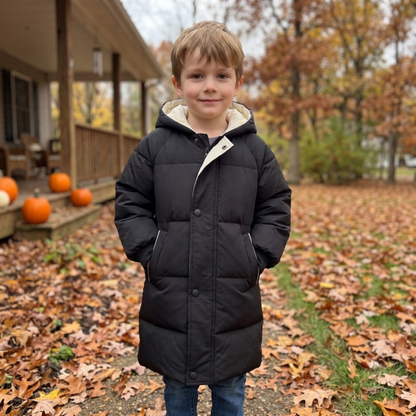 Lilo Mid Length Padded Winter Coat - Black