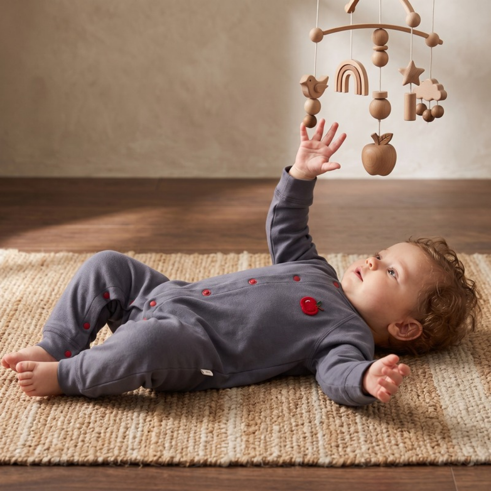 Lilo Pure Cotton Baby Romper - Dark Grey
