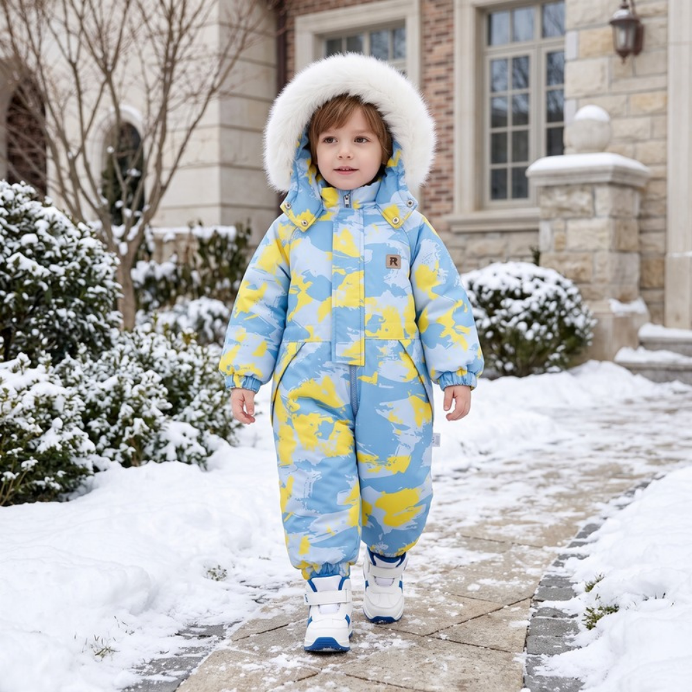 Lilo Lightweight Hooded Snowsuit - Light Blue Camo