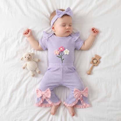 Lilo Waffle Floral Three Piece Set - Lavender