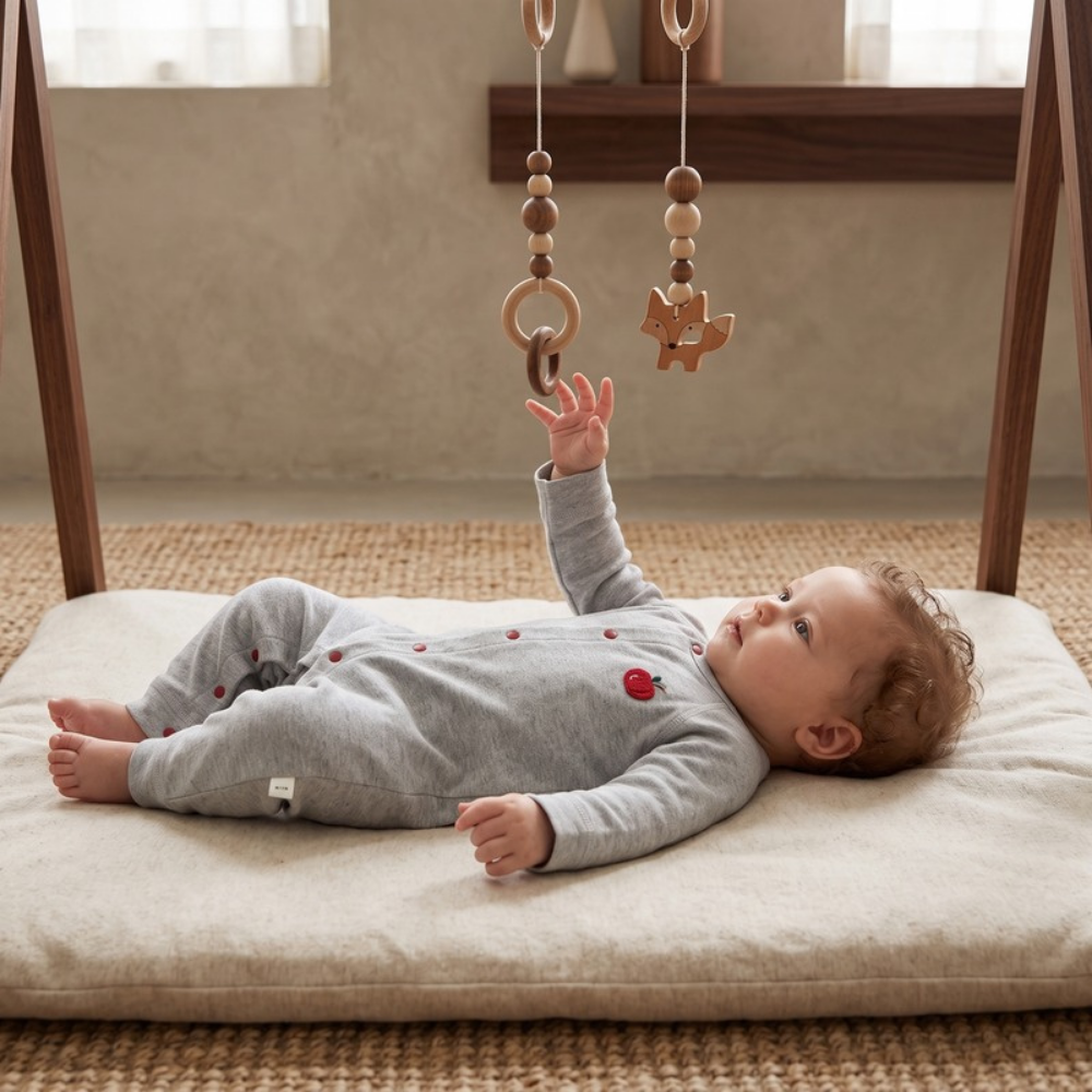Lilo Pure Cotton Baby Romper - Light Grey