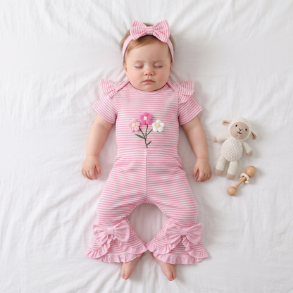 Lilo Waffle Floral Three Piece Set - Pink