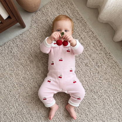 Lilo Cherry Collar Romper - Pink