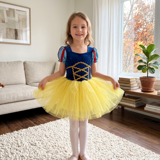 Lilo Swan Girls Tutu Dress - Navy & Yellow