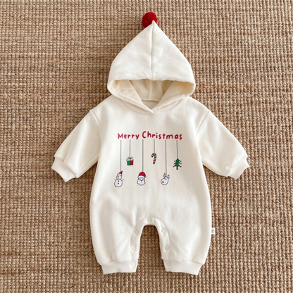 Lilo Fleece Lined Hooded Romper - Apricot Romper