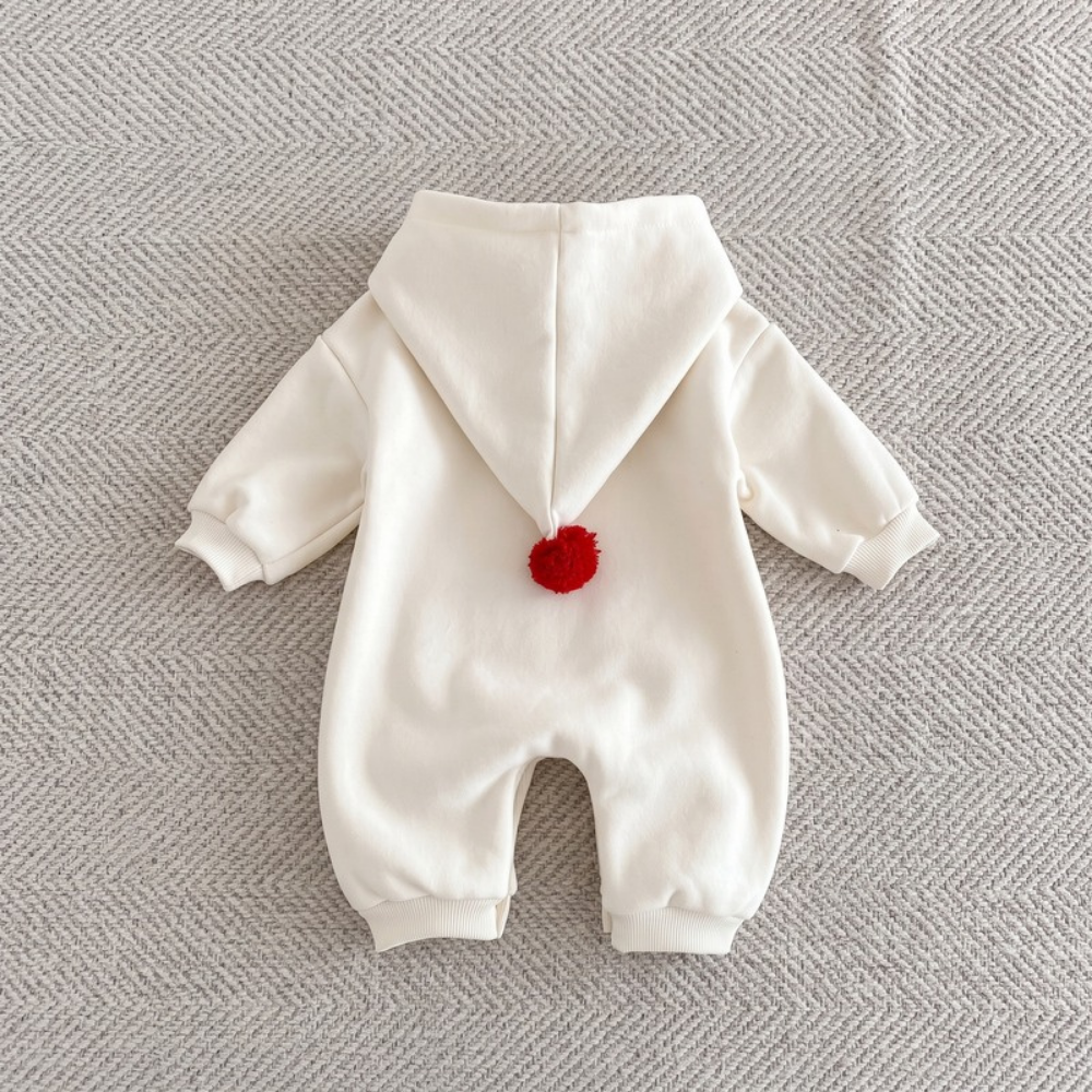 Lilo Fleece Lined Hooded Romper - Apricot Romper