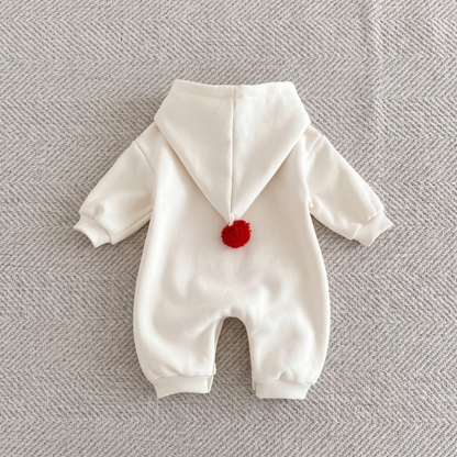 Lilo Fleece Lined Hooded Romper - Apricot Romper