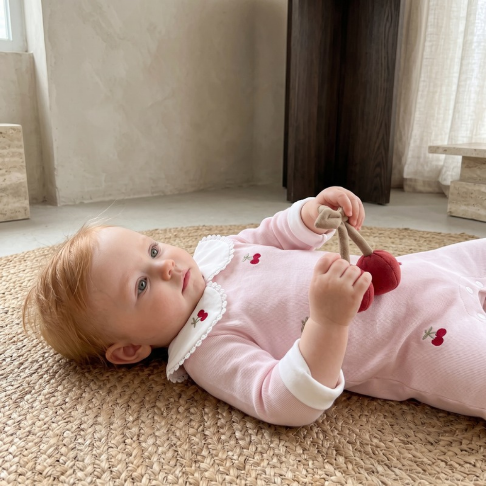 Lilo Cherry Collar Romper - Pink
