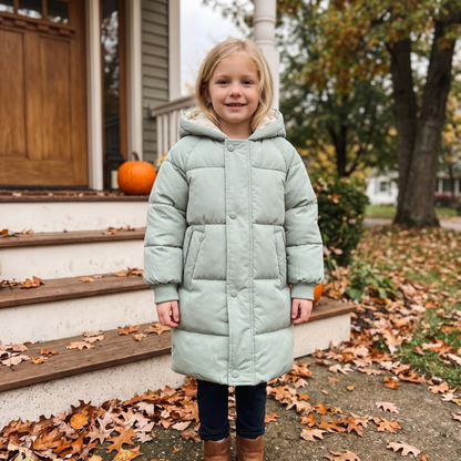 Lilo Mid Length Padded Winter Coat - Sage Green