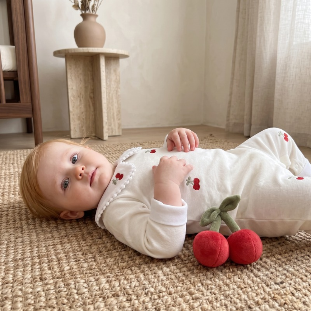 Lilo Cherry Collar Romper - White