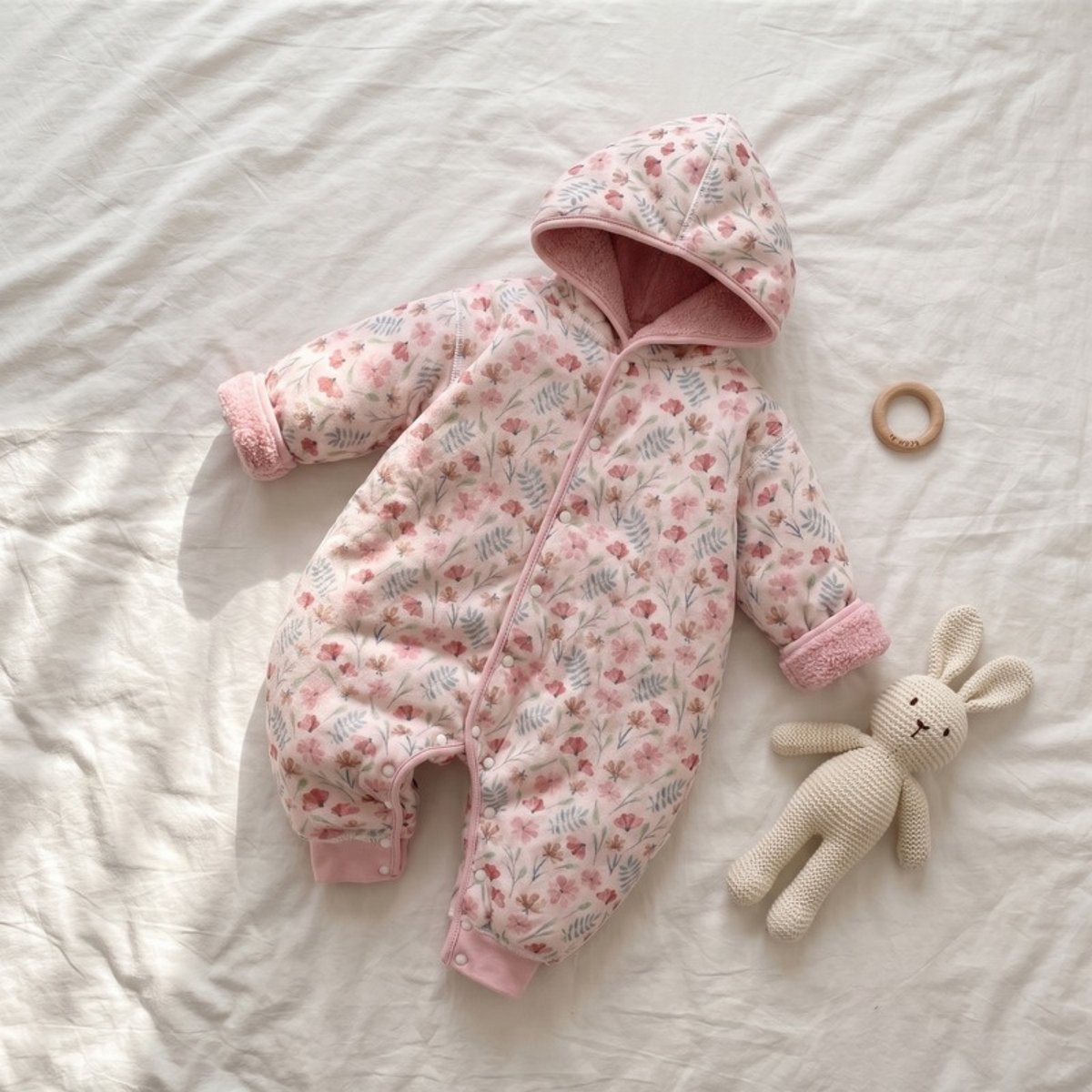 Lilo Double Sided Velvet Sleepsuit - Pink Floral
