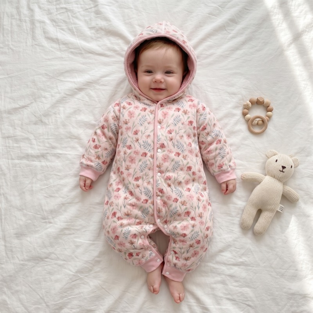 Lilo Double Sided Velvet Sleepsuit - Pink Floral