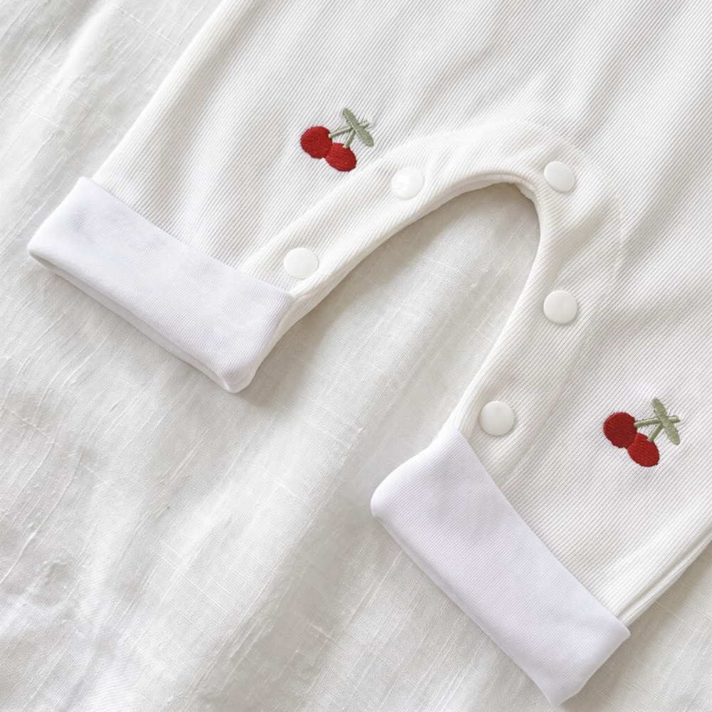 Lilo Cherry Collar Romper - White