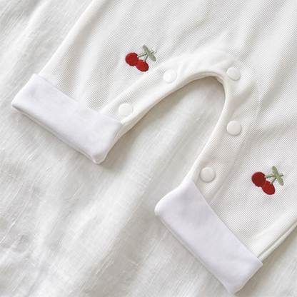 Lilo Cherry Collar Romper - White