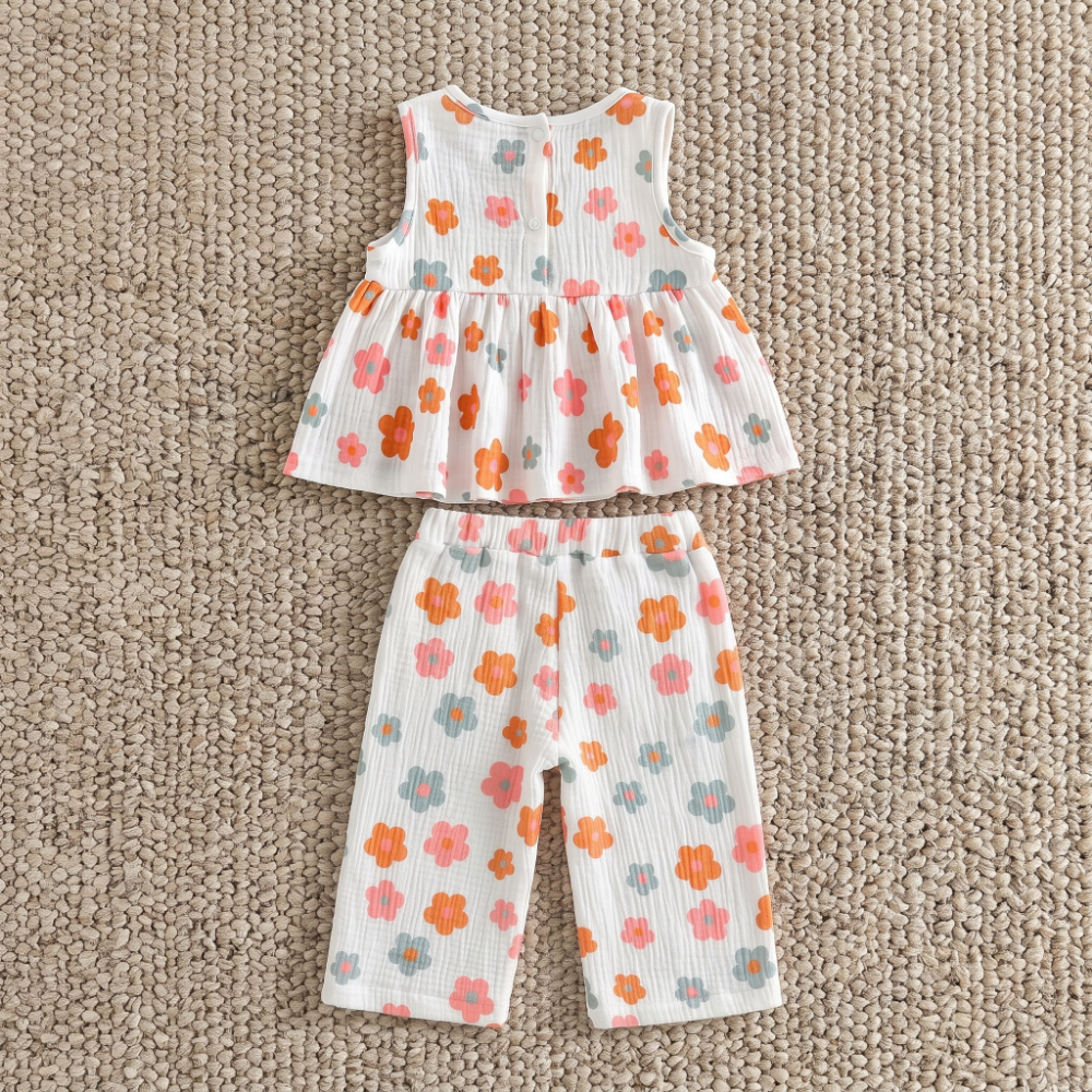 Lilo Floral Tank and Pants Set - White