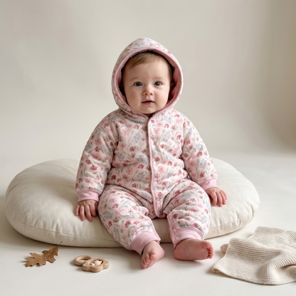 Lilo Double Sided Velvet Sleepsuit - Pink Floral