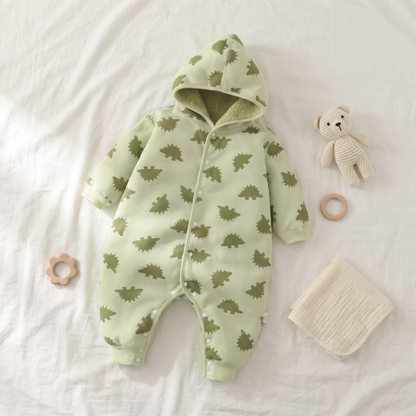 Lilo Double Sided Velvet Sleepsuit - Green Dinosaur