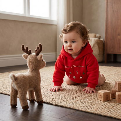 Lilo Fleece Lined Hooded Romper - Red Romper