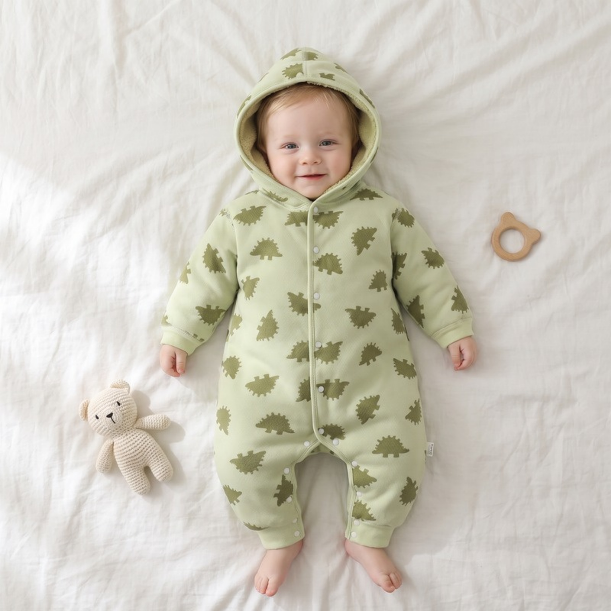 Lilo Double Sided Velvet Sleepsuit - Green Dinosaur
