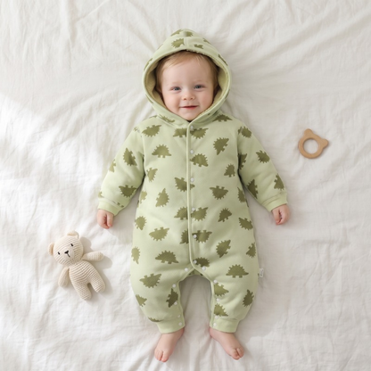 Lilo Double Sided Velvet Sleepsuit - Green Dinosaur
