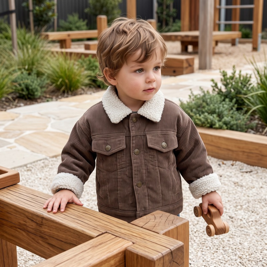 Lilo Lamb Wool Corduroy Jacket - Brown