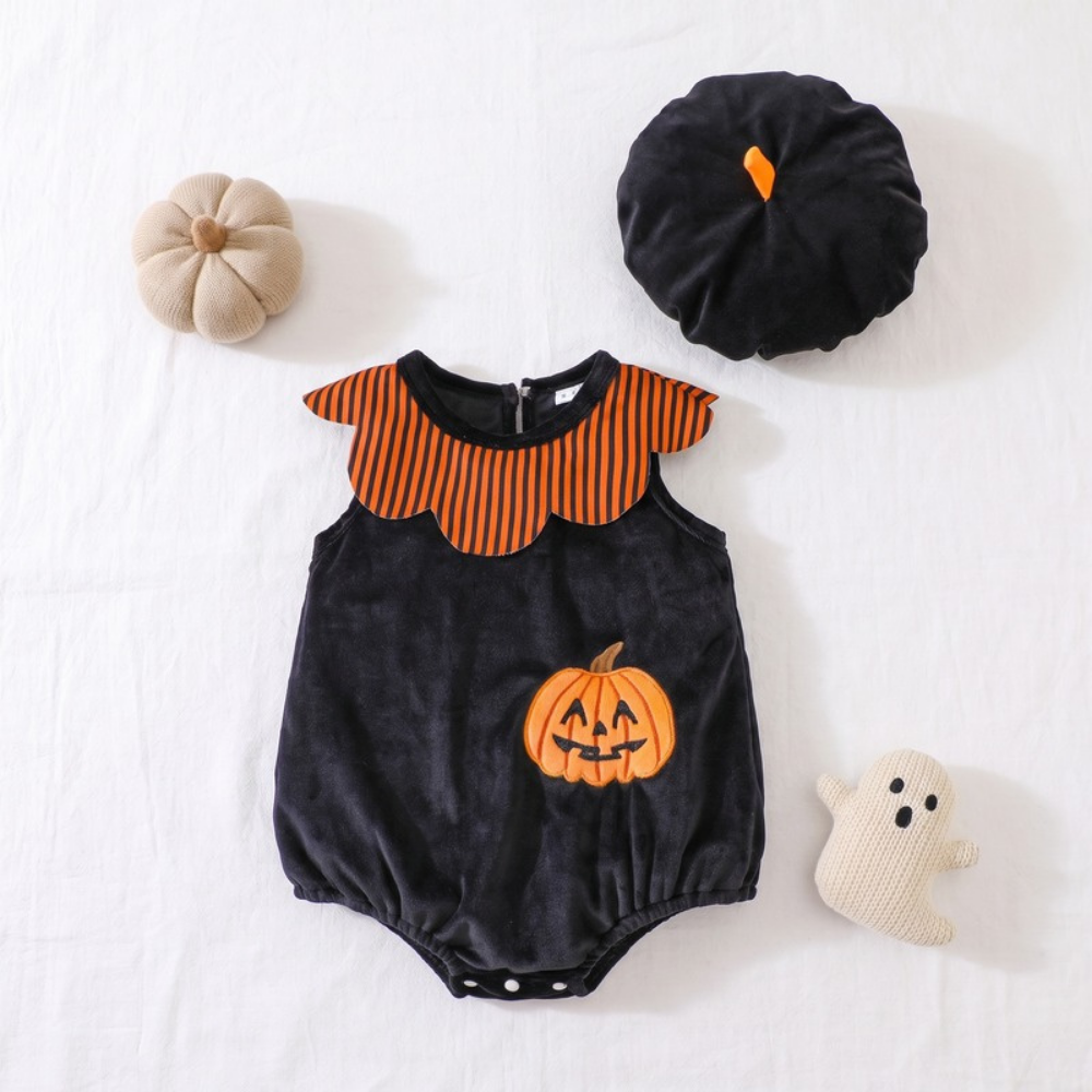 Lilo Pumpkin Baby Halloween Romper - Black Pumpkin
