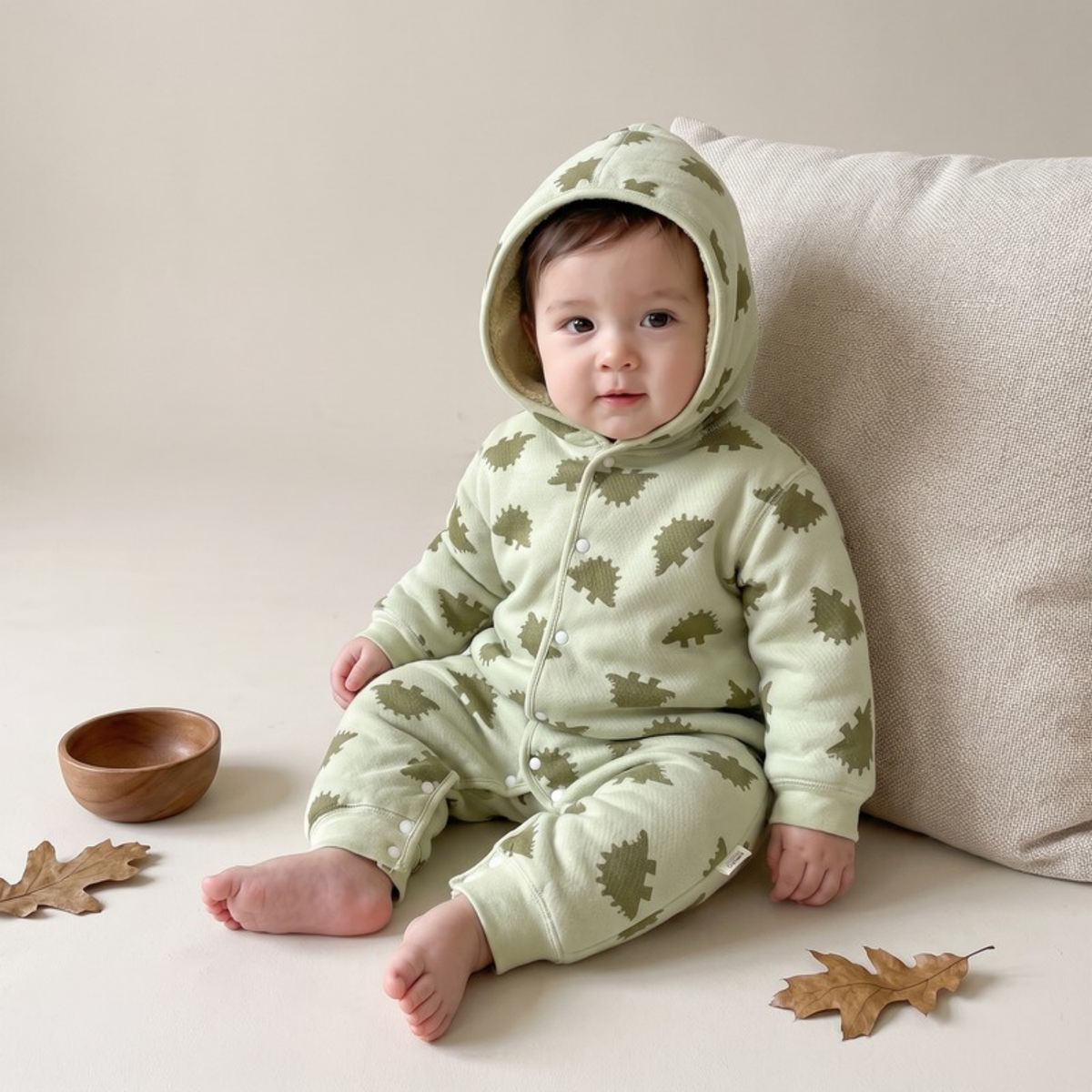 Lilo Double Sided Velvet Sleepsuit - Green Dinosaur