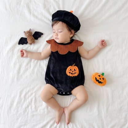 Lilo Pumpkin Baby Halloween Romper - Black Pumpkin