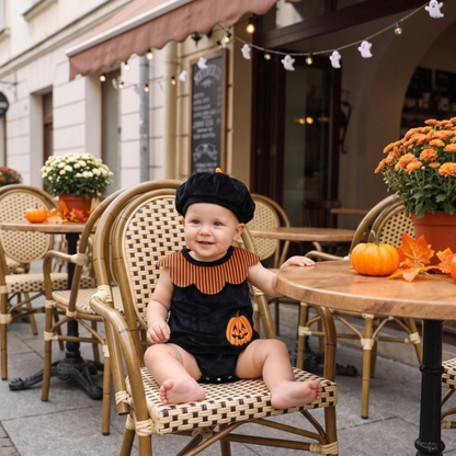 Lilo Pumpkin Baby Halloween Romper - Black Pumpkin