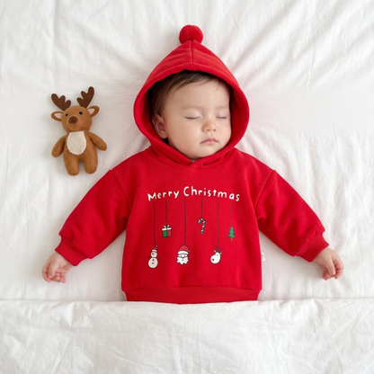 Lilo Fleece Lined Hooded Romper - Red Romper