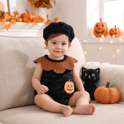 Lilo Pumpkin Baby Halloween Romper - Black Pumpkin